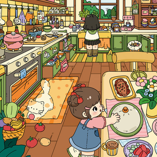 Senyou DIY 3D Scenes Stickers Large Version 20.0 Bedroom & Kitchen Series Cute DIY Scene Stickers #303