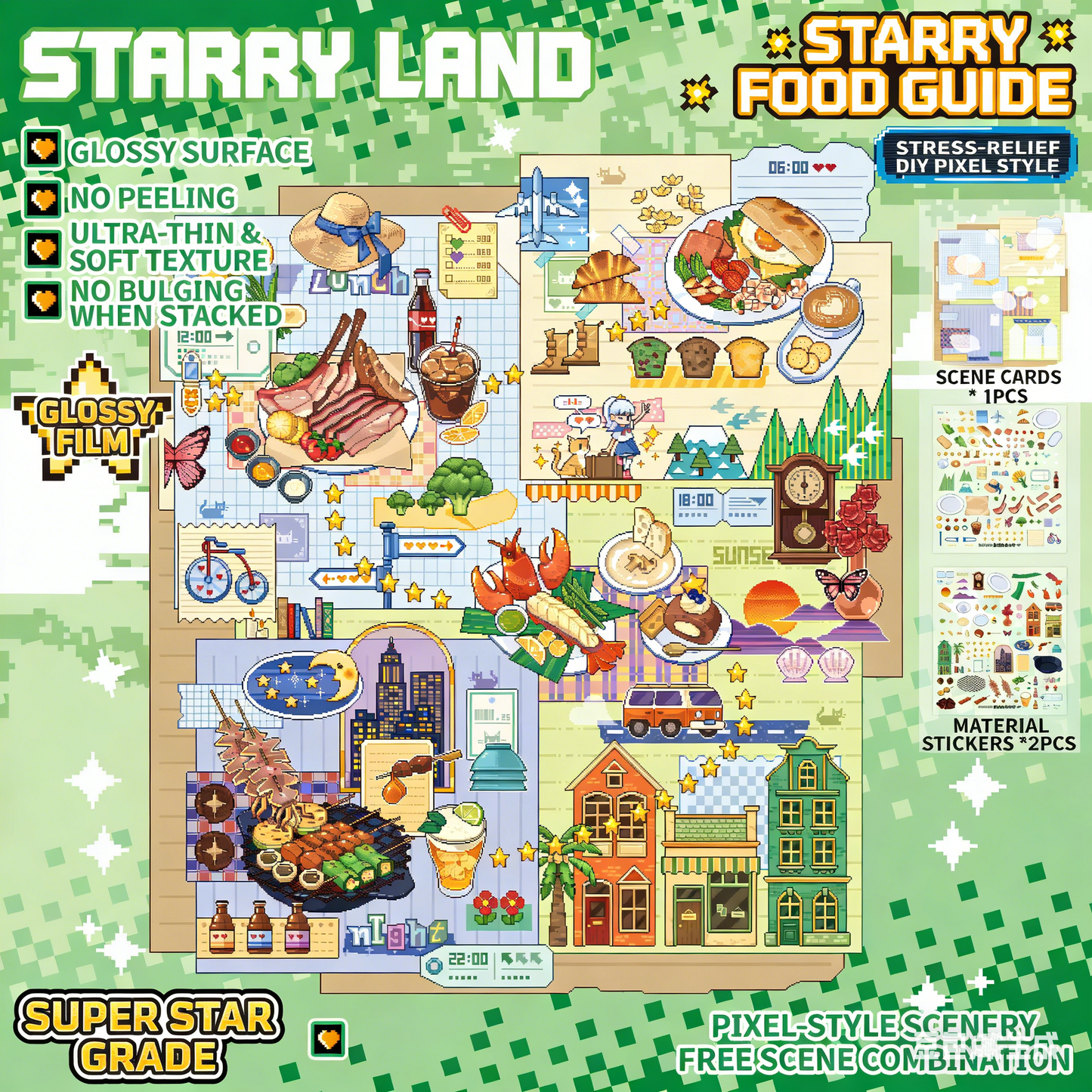 The Land of Falling Stars 5.0 pixel DIY 3D Scene Stickers decompression DIY miniature space#168