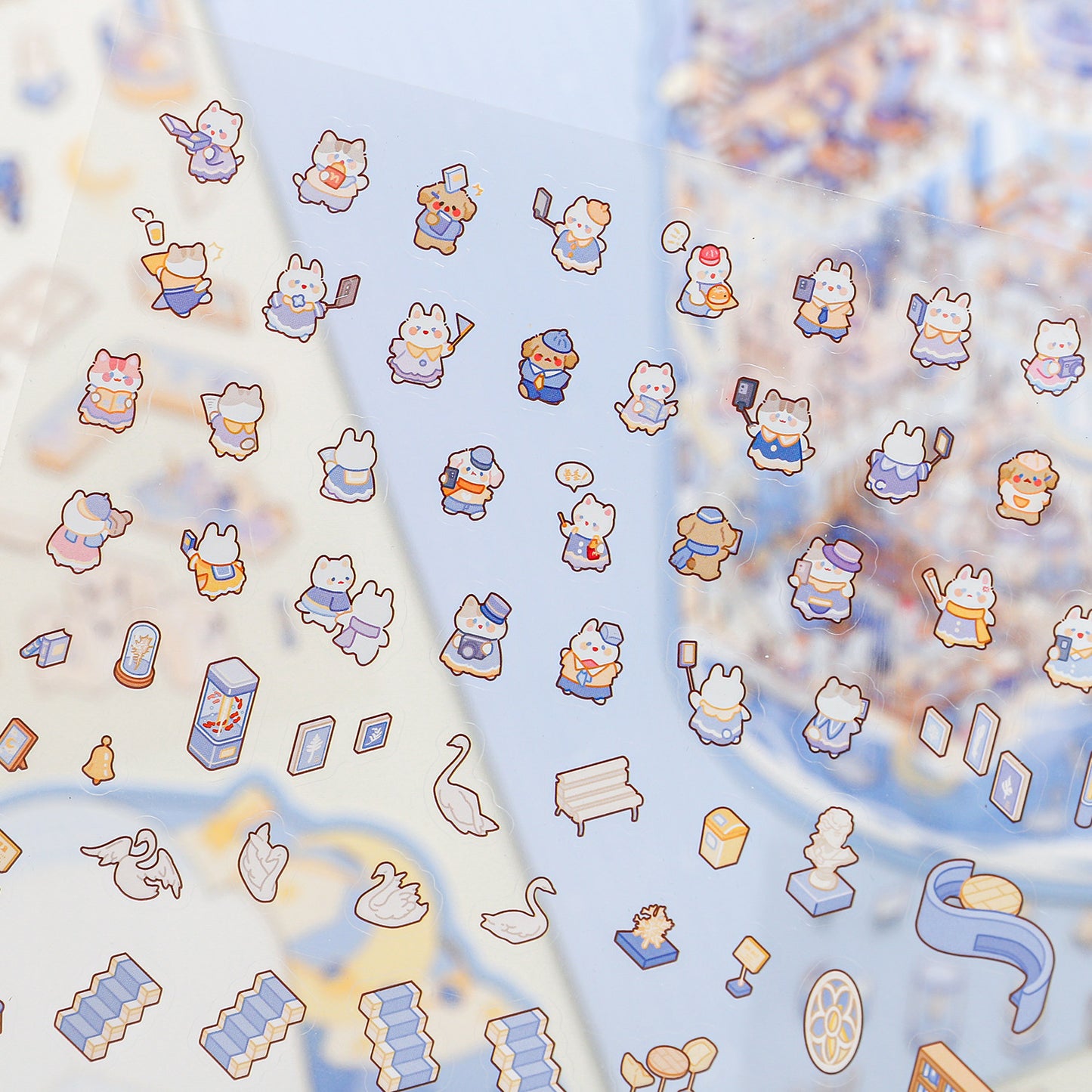 Meow Leisure Day | Large 3D Stereoscopic House DIY Stress Relief Stickers # 72