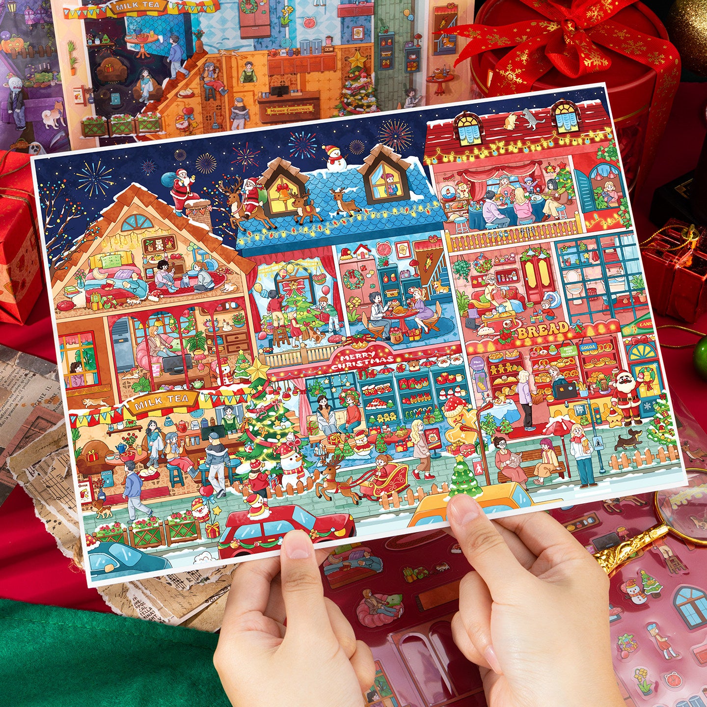 Junbei DIY 3D Scene Stickers 12.0 Christmas & Halloween – Large Miniature Scenes #334