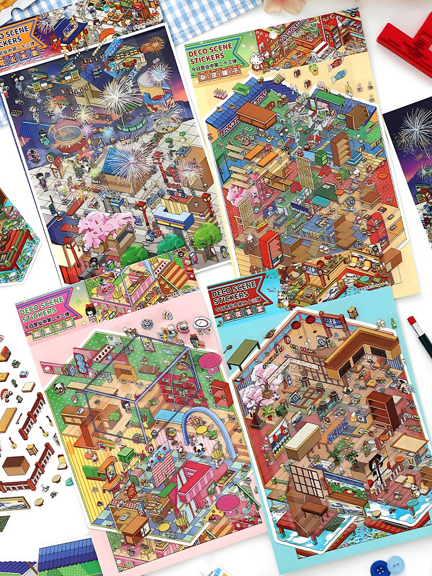 Infeelme's 23rd play of DIY 3D Scene Stickers in open today, Ancient Miniature Scene Sticker Large#128