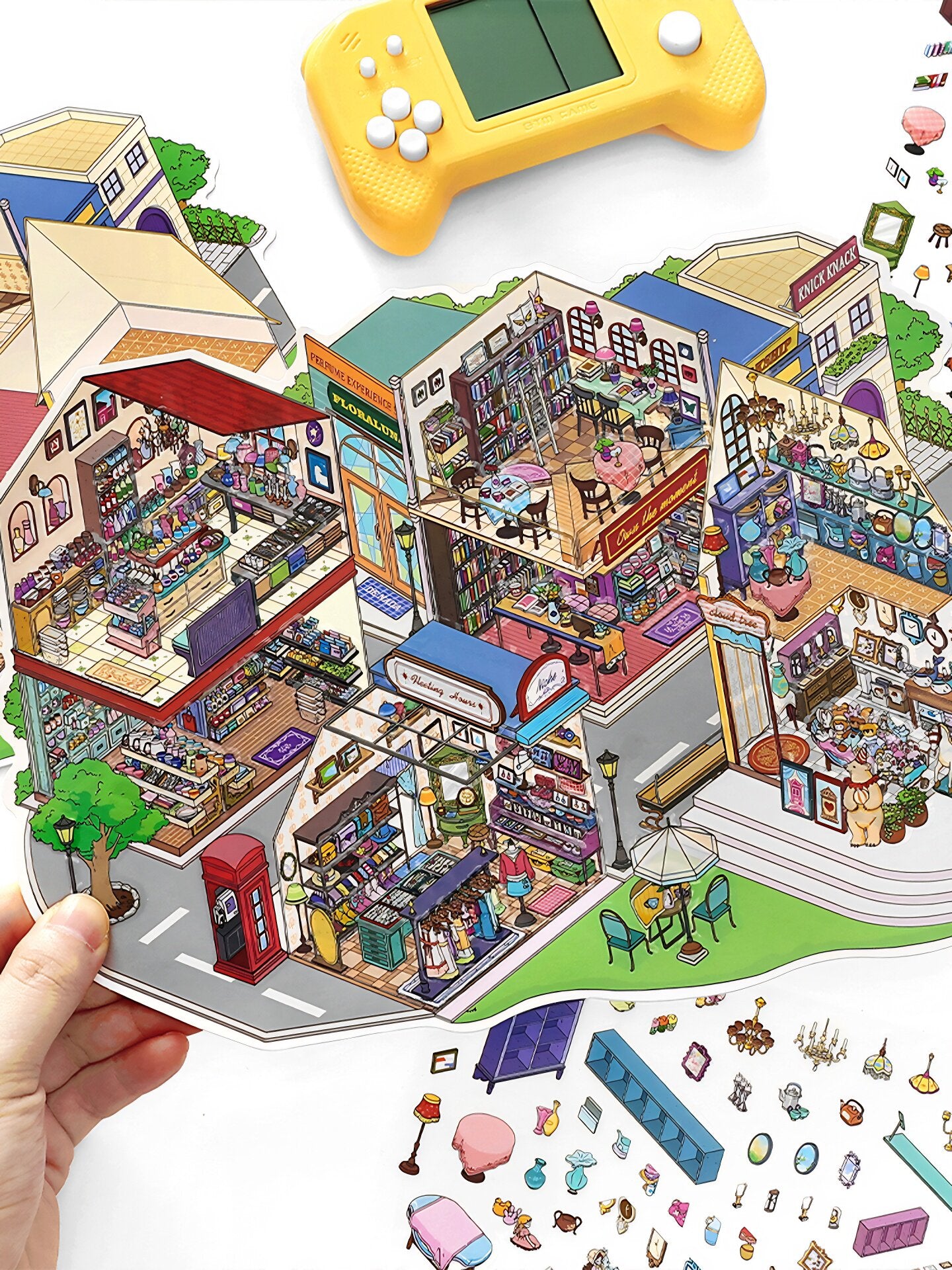 Infeelme's 22nd play of DIY 3D Scene Stickers in open today, City Street Miniature Scene Stickers Large#117