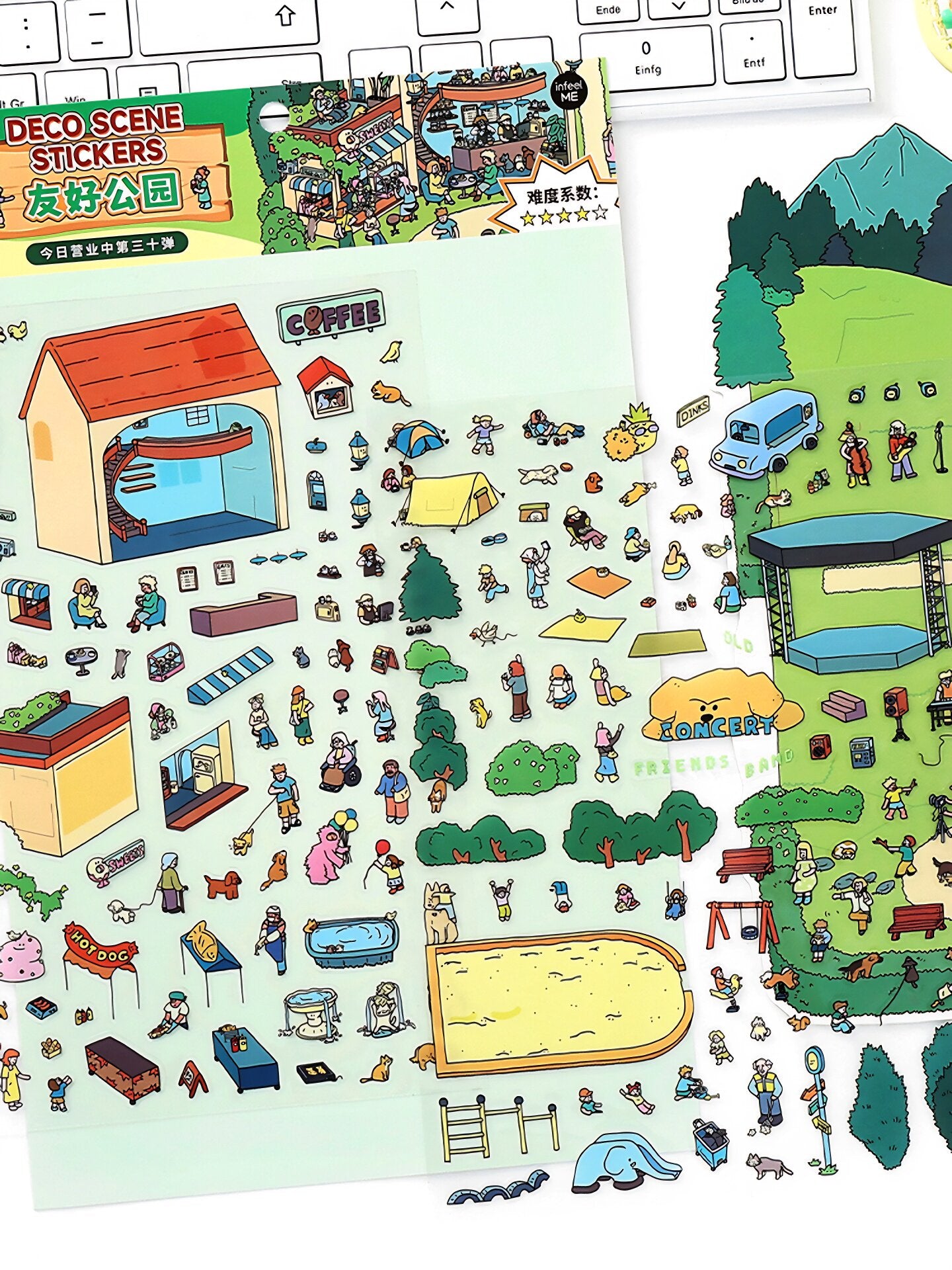 Infeelme's 30th play of DIY 3D Scene Stickers in open today, my cabin scene. Miniature landscaping sticker large.#122