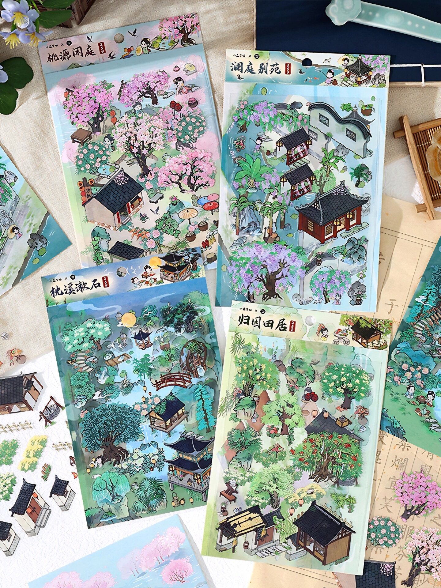 Infeelme's 4th play of DIY 3D Scene Stickers in open today, My Cabin Landscaping Sticker Large Antique Stereo DIY Miniature Scene Sticker#152