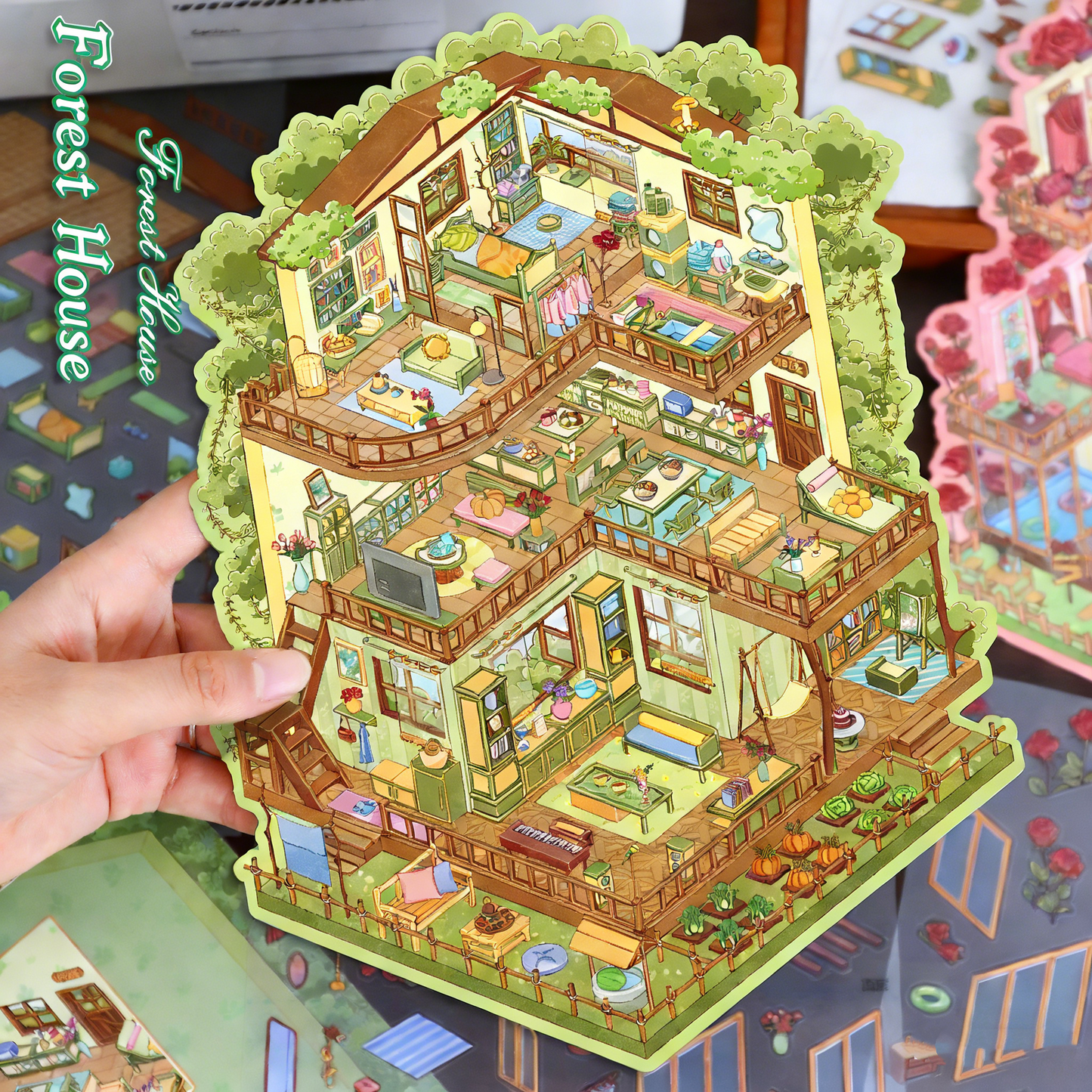 Large Luxury 2-Layer Villa | 3D Mini Scene Stress Relief Landscape Stickers # 77