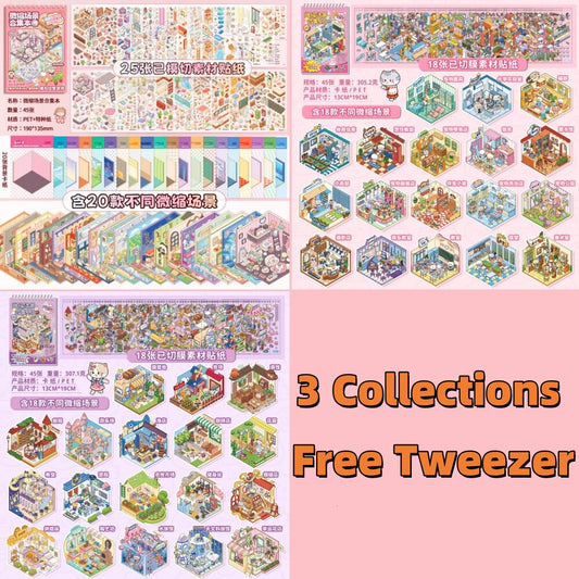 Scene Sticker Collection Book | 3D House Gift for Girls # 71