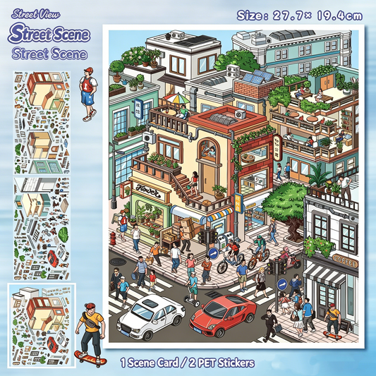 YiLan DIY 3D Scene Stickers 106.0 Special Oil Street View Stereo Cabin #229