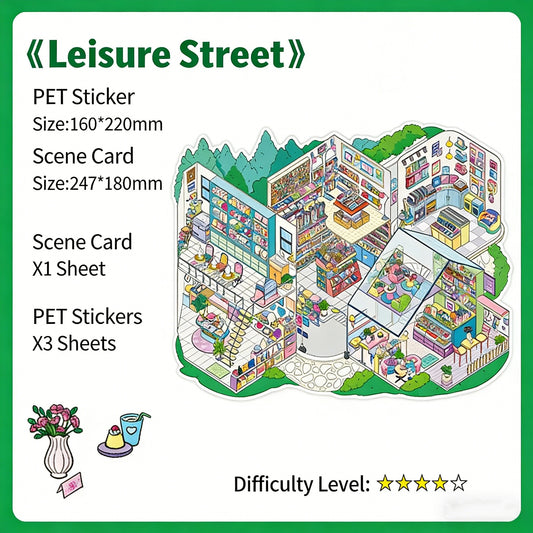 Infeelme's 22nd play of DIY 3D Scene Stickers in open today, City Street Miniature Scene Stickers Large#117