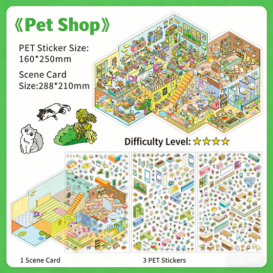 Infeelme's 32nd play of landscape stickers in open today, 3D hut scene miniature landscaping sticker large sticker#147