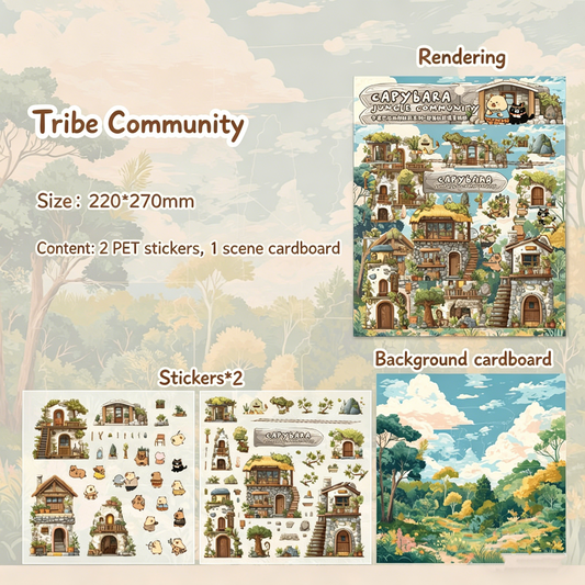 Capybara Jungle Community DIY 3D Scene Stickers #262