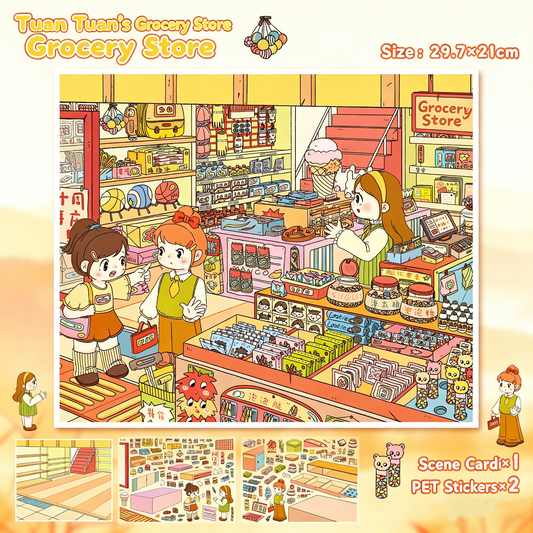 YiLan DIY 3D Scene Stickers 99.0 Special Oil Process – Childhood Shop Series #324