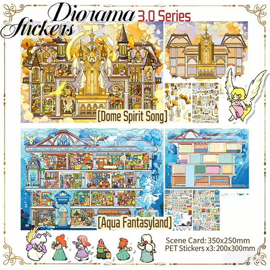 Paper space 35.0+mini8 special oil DIY 3D Scene Stickers bright film#173