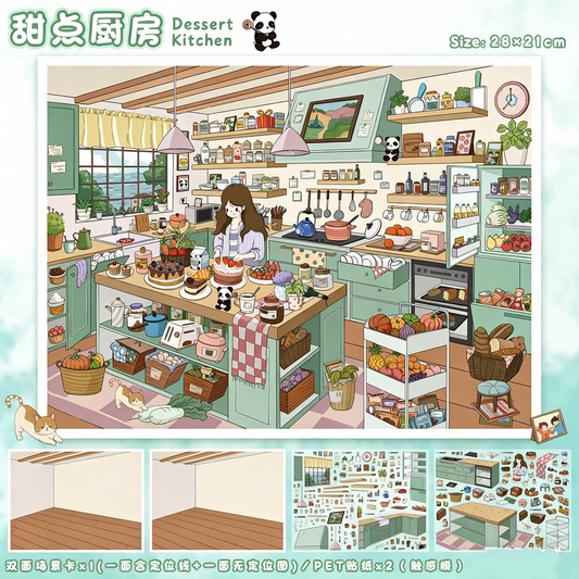 YiLan DIY 3D Scene Stickers 140.0 Cozy Office & Dessert Kitchen #318
