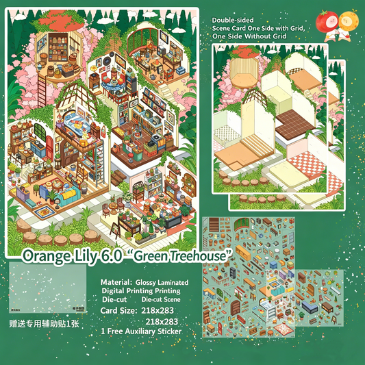 Orange Lily 6.0 3D DIY 3D Scene Stickers Miniature Scene Sticker #205