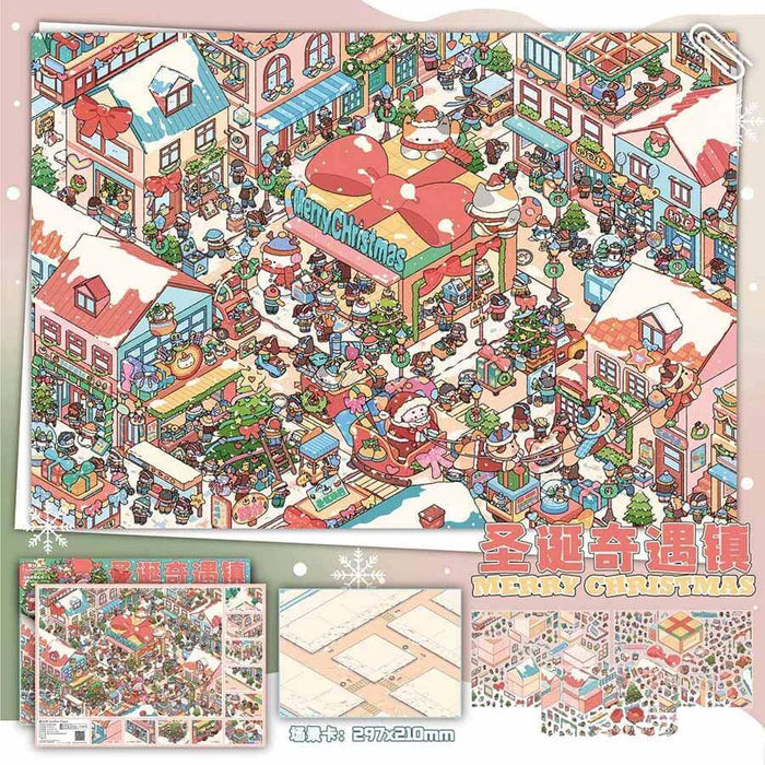 Winter Wonderland DIY 3D Scene Stickers 2 Cute Miniature Scenes(L)