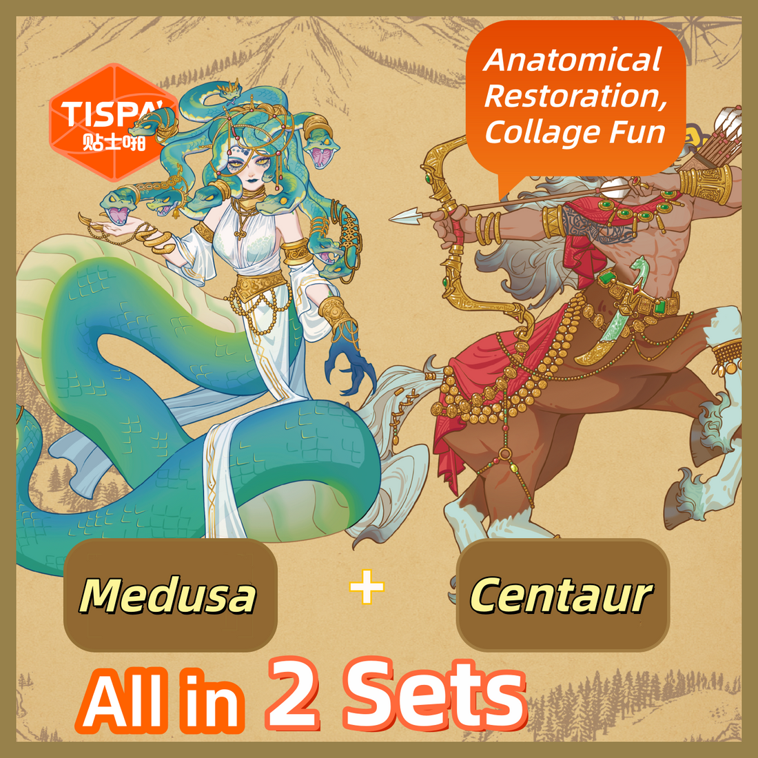 Joyofmake’s Bestseller: Medusa + Centaur Duo Anatomical Restoration 5.0 Sticker – The Fantasy Creature