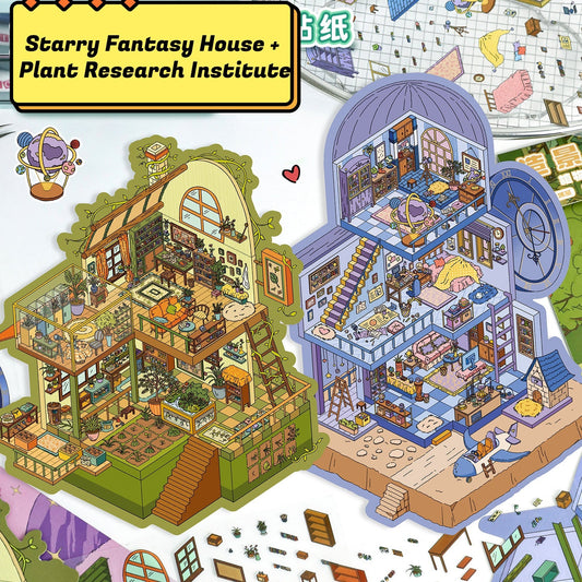Joyofmake Luxury Large 3D Scene Stickers: Build Your Dream Miniature House with 2-Layer Stackable Magic