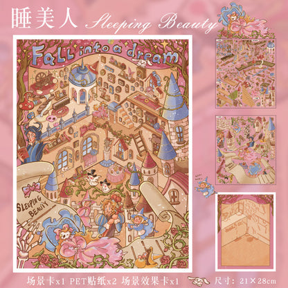 YiLan DIY 3D Scene Stickers 136.0 Fairy Tale Series: Sleeping Beauty & Snow White #317