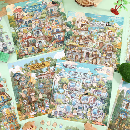 Capybara Jungle Community DIY 3D Scene Stickers #262