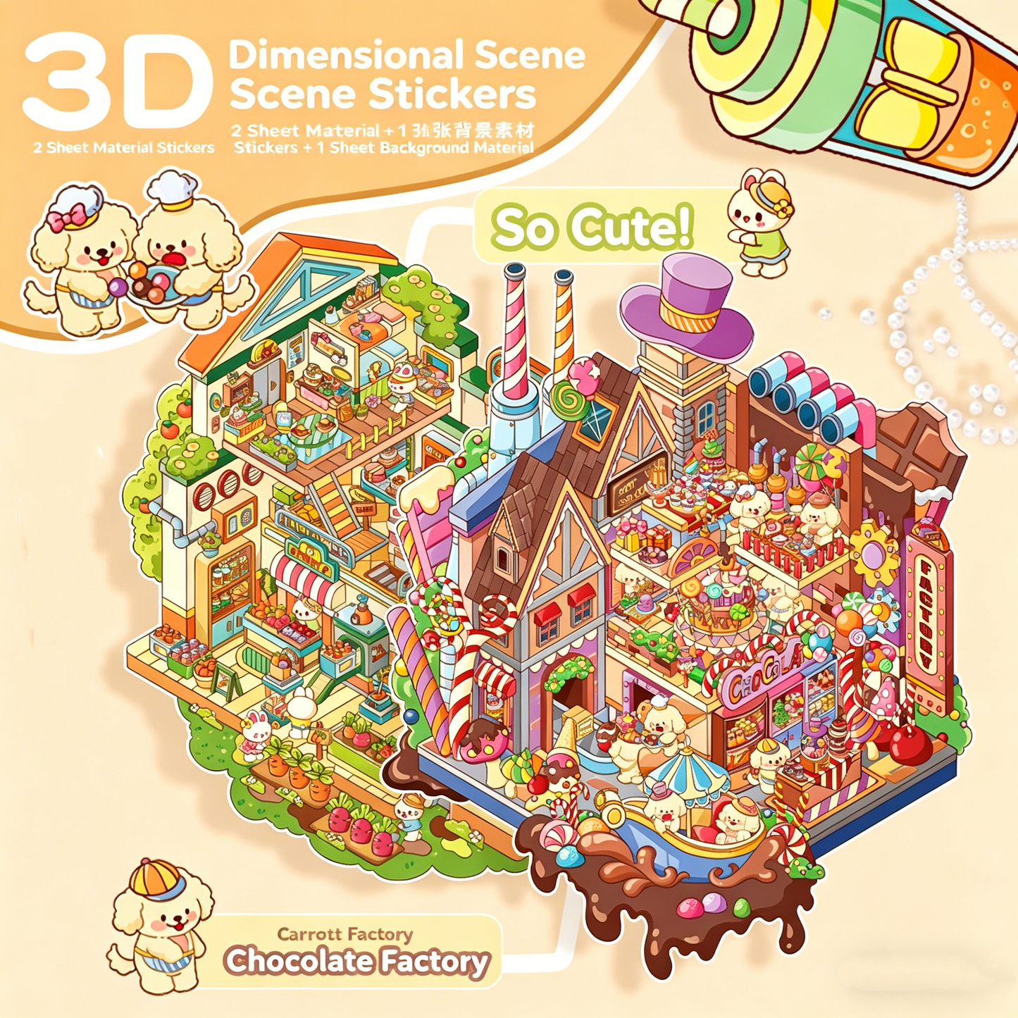 Senyou DIY 3D Scenes Stickers Large version 5.0 Cute Miniature Scene Sticker #298