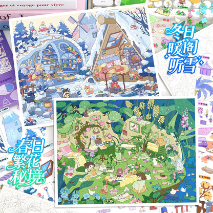 YiLan DIY 3D Scene Stickers 117.0 Four Seasons Series Miniature Scene Stickers #309