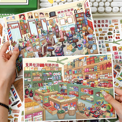 YiLan Sticker  146.0 DIY 3D Scene Stickers Miniature Scene Supermarket Cabin #224