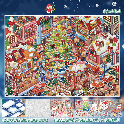 YiLan DIY 3D Scene Stickers 118.0 Extra Large: Snowy Christmas #320