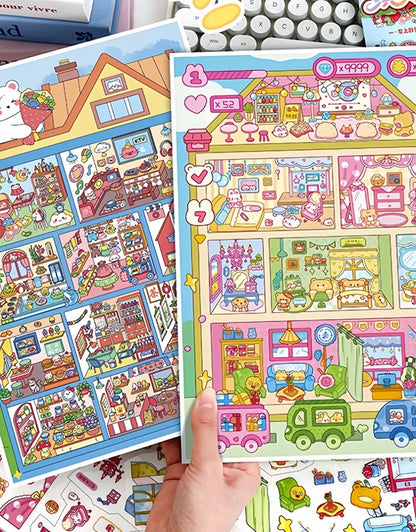 YiLan DIY 3D Scene Stickers 129.0 Large Cute Lattice Three-dimensional Cabin #231