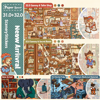 Paper space 31.0-32 Special Oil DIY 3D Scene Stickers Extra Large Edition#180