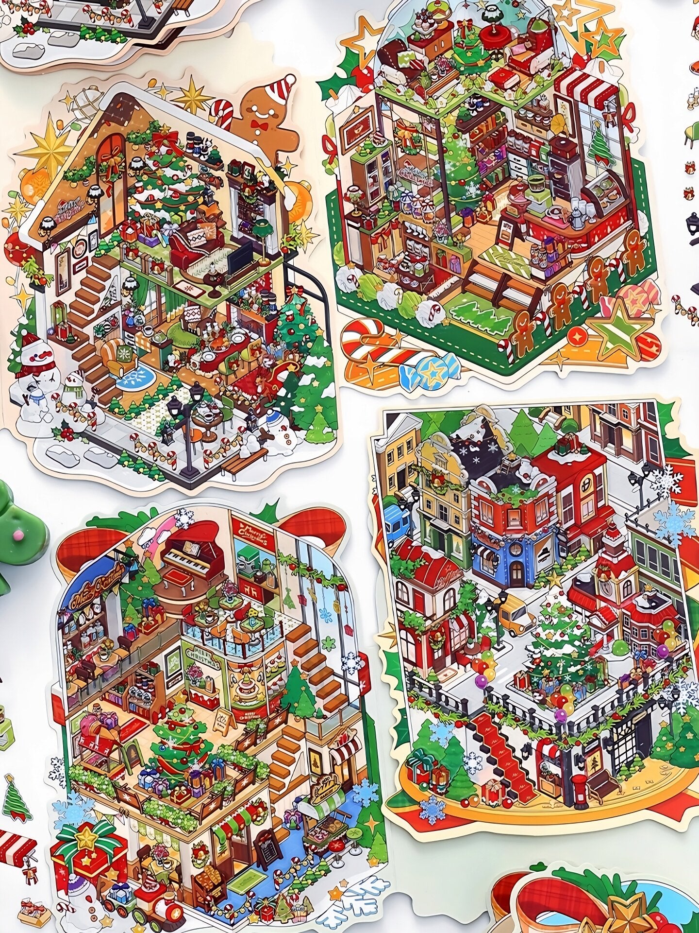 Infeelme's 25th play of DIY 3D Scene Stickers in open today, Christmas miniature scene stickers High difficulty#146