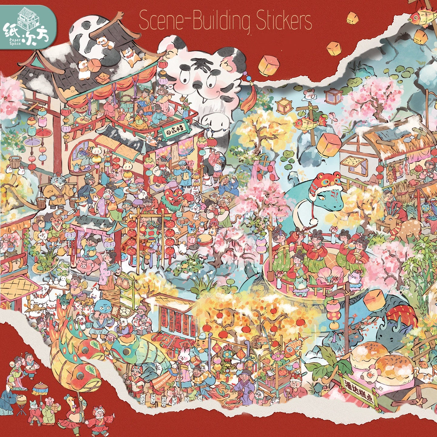 Paper space 33.0-34.0 Special Oil DIY 3D Scene Stickers Extra Large Edition #189