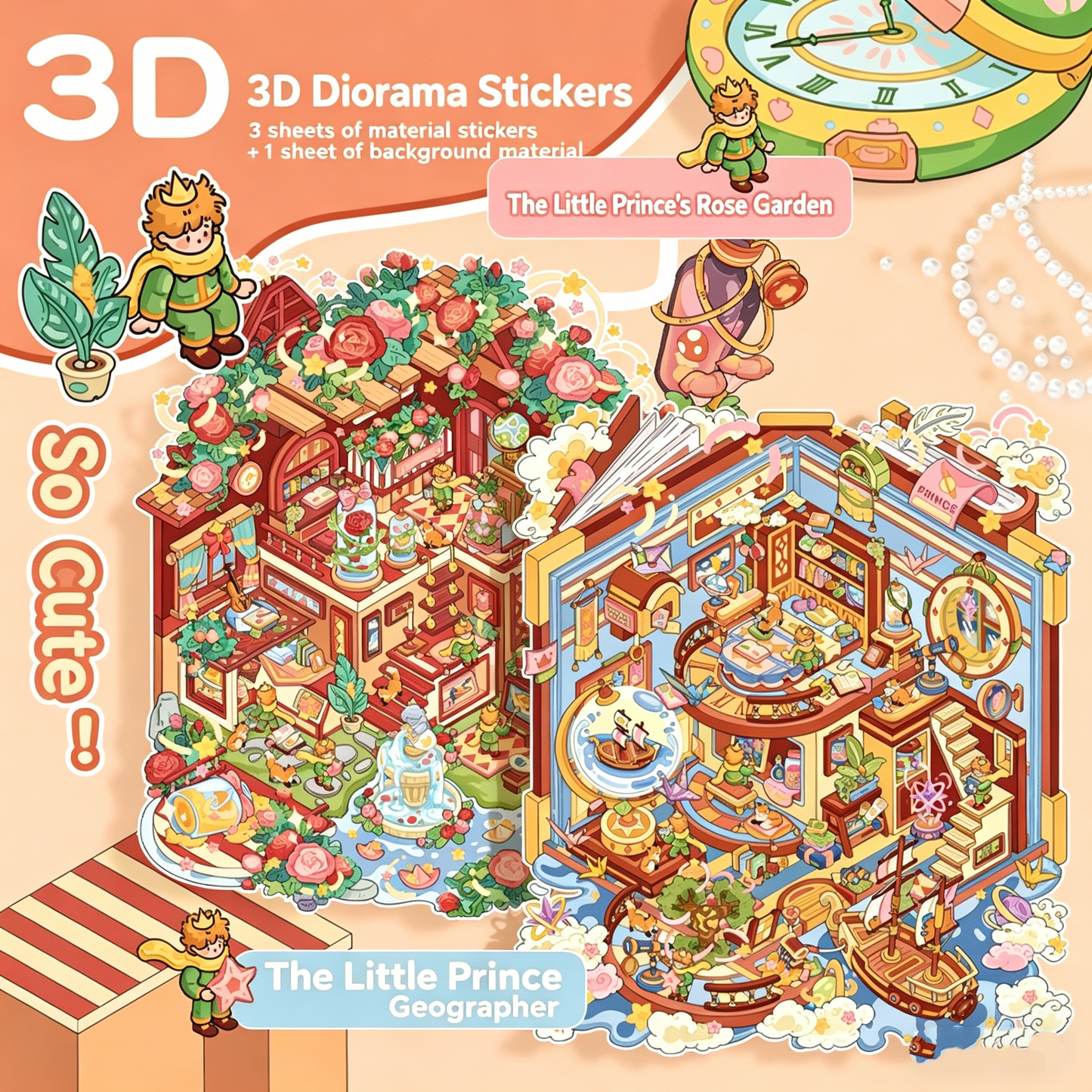 Senyou DIY 3D Scenes Stickers Large Version 12.0 The Little Prince Series Scene Stickers #301