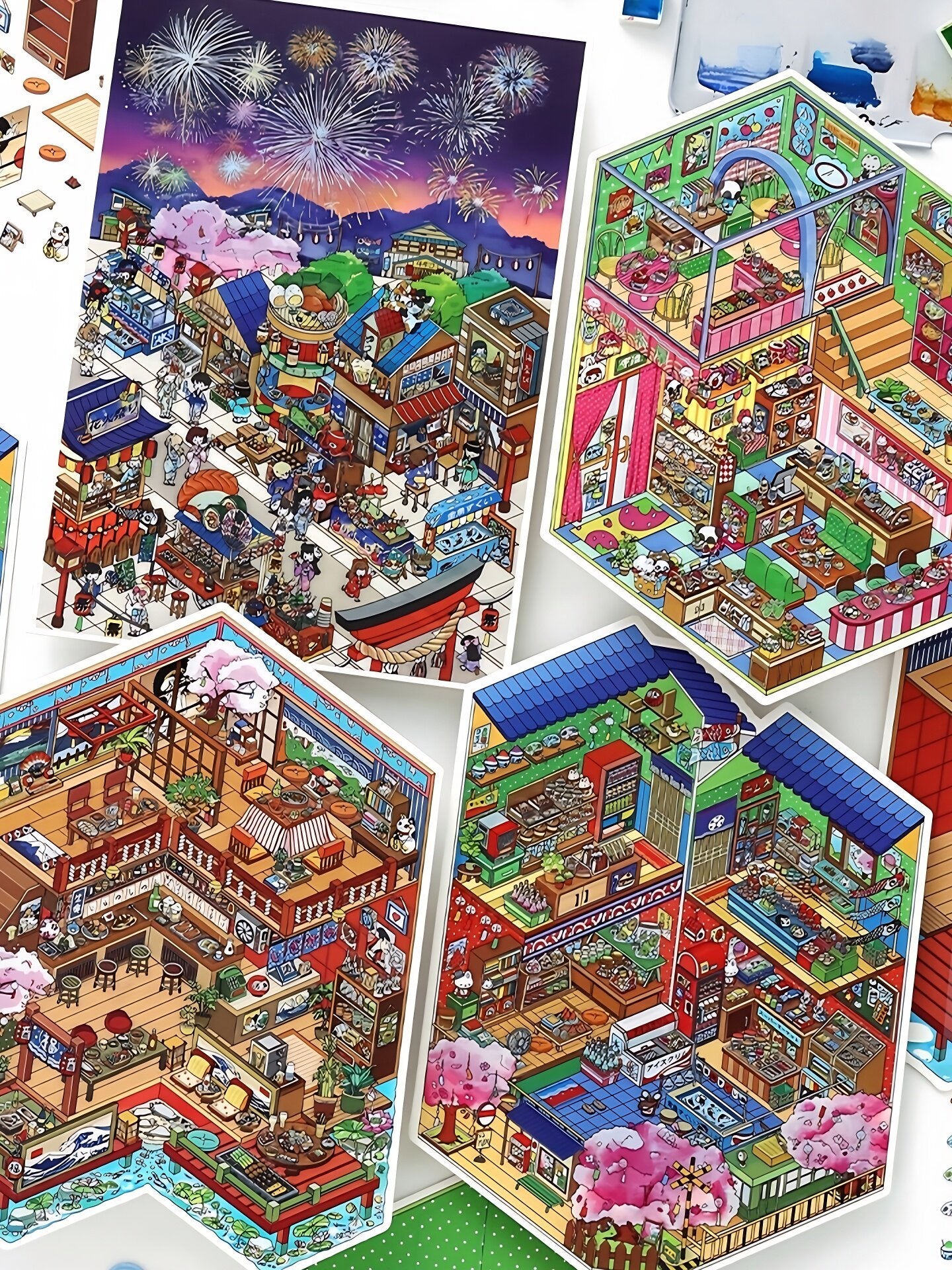 Infeelme's 23rd play of DIY 3D Scene Stickers in open today, Ancient Miniature Scene Sticker Large#128