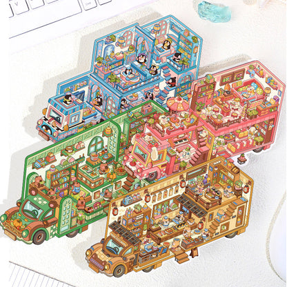Senyou DIY 3D Scenes Stickers 6.0 RV Miniature Scene Landscaping Sticker #292
