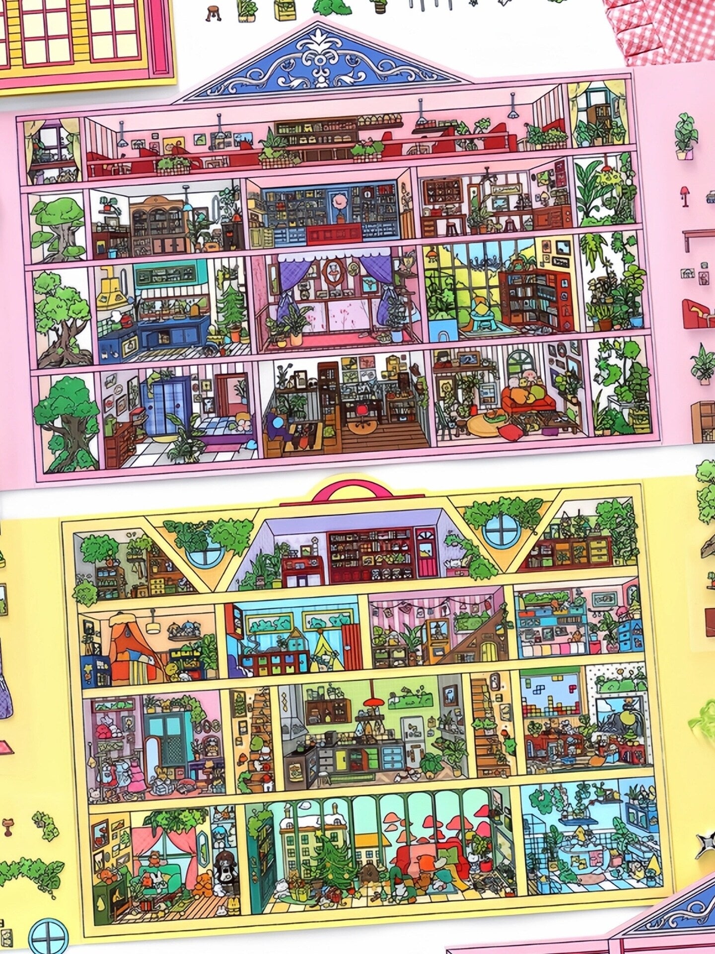 Infeelme's 20th play of DIY 3D Scene Stickers in open today, landscaping sticker grid oversized version of high-difficulty scene stickers#143