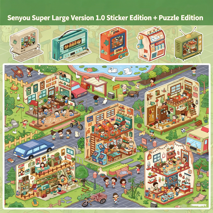 Senyou DIY 3D Scenes Stickers Super Large Version 1.0 Childhood Town Series #277