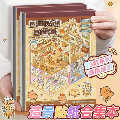YiLan DIY 3D Scene Stickers 1.0 Miniature Scene Collection Book – Large Size #328