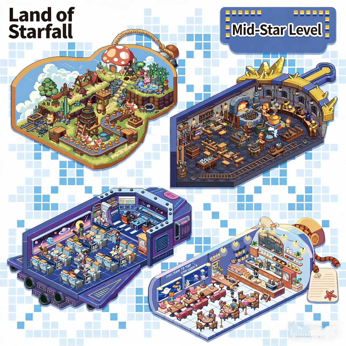 The Land of Falling Stars 3.0 pixel DIY 3D Scene Stickers decompression DIY miniature space#164