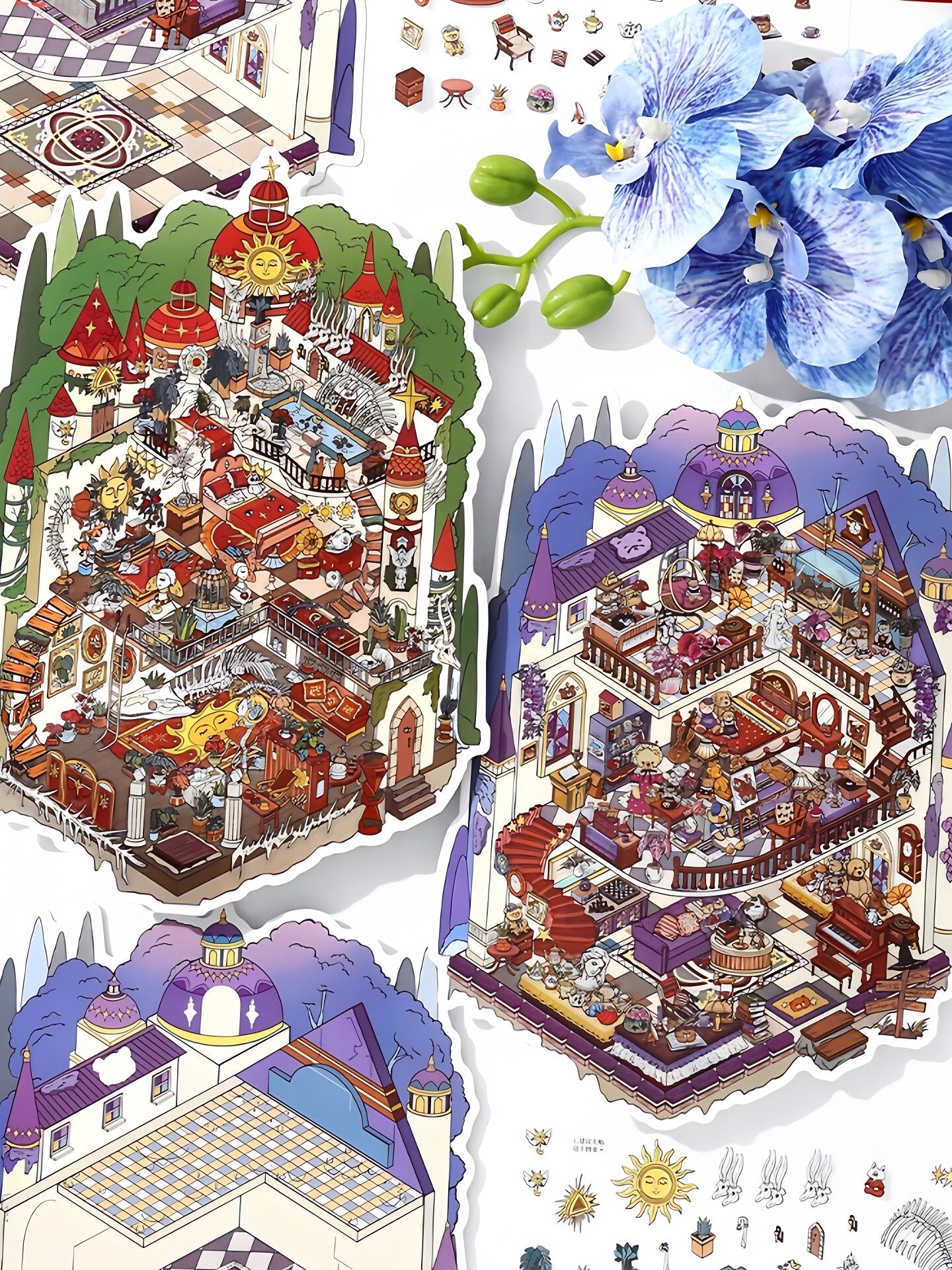 Infeelme's 24th play of DIY 3D Scene Stickers in open today,  Miniature Castle Infi Landscaping Sticker Large#139