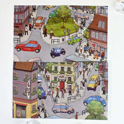 Senyou DIY 3D Scene Stickers 14.0 Town Street View Series Miniature Scene #265