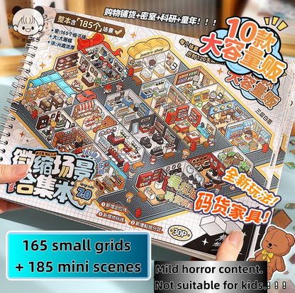 TELADO DIY 3D Scene Stickers Collection book 7.0 Landscaping Stickers Hand Account Stickers Scene Stickers Cartoon Miniature Cabin Girls Children's Educational Toys DIY Hand Account Stickers Decoration Creative Stickers#97
