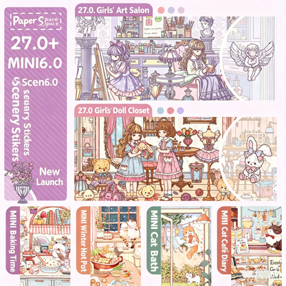 Paper space 27.0-mini6 special oil DIY 3D Scene Stickers extra large version #183