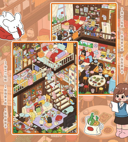 Senyou DIY 3D Scenes Stickers Large Version 38.0 Little Girl Loft Series #270