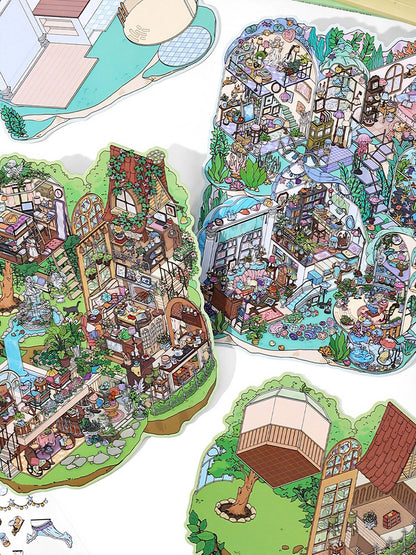 Infeelme's 5th  play of DIY 3D Scene Stickers in open today,  Landscaping Sticker Large Miniature Scene Street Sticker Extra Large Edition 5.0#135