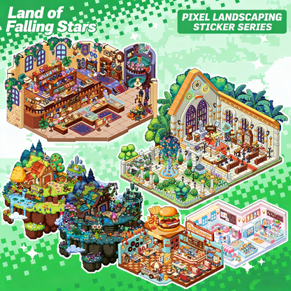 The Land of Falling Stars 6.0 pixel DIY 3D Scene Stickers decompression DIY miniature space#172
