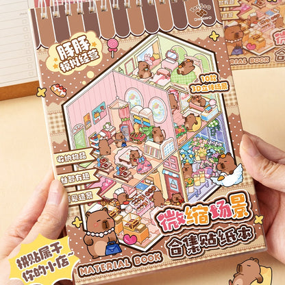 Capybara DIY 3D Scene Stickers Collection Book Miniature Scene #261