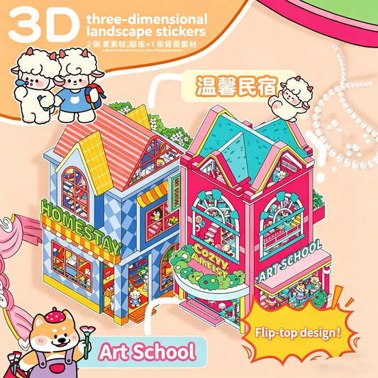 Senyou DIY 3D Scenes Stickers Large version 6.0 clamshell landscaping sticker cute #279