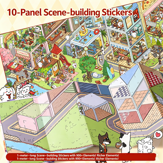 Meatball Puppy Season 6.0 DIY 3D Scene Stickers Handmade DIY Scene Stickers Extra Long Memorial Book Ten Folding Pages #212