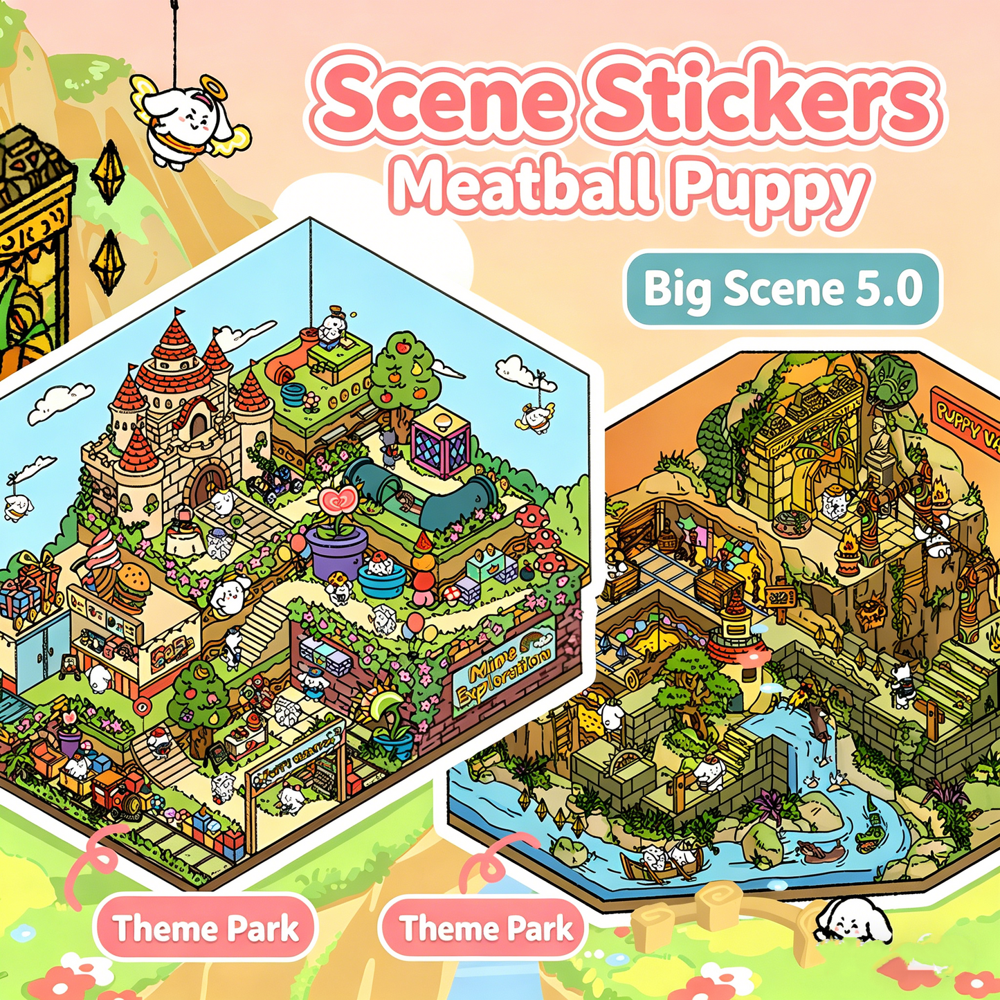 Meatball Puppy Season 5.0 · DIY 3D Scene Stickersr · 2 big scenes #211
