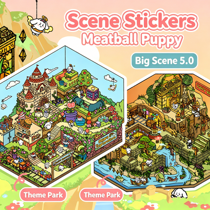 Meatball Puppy Season 5.0 · DIY 3D Scene Stickersr · 2 big scenes #211